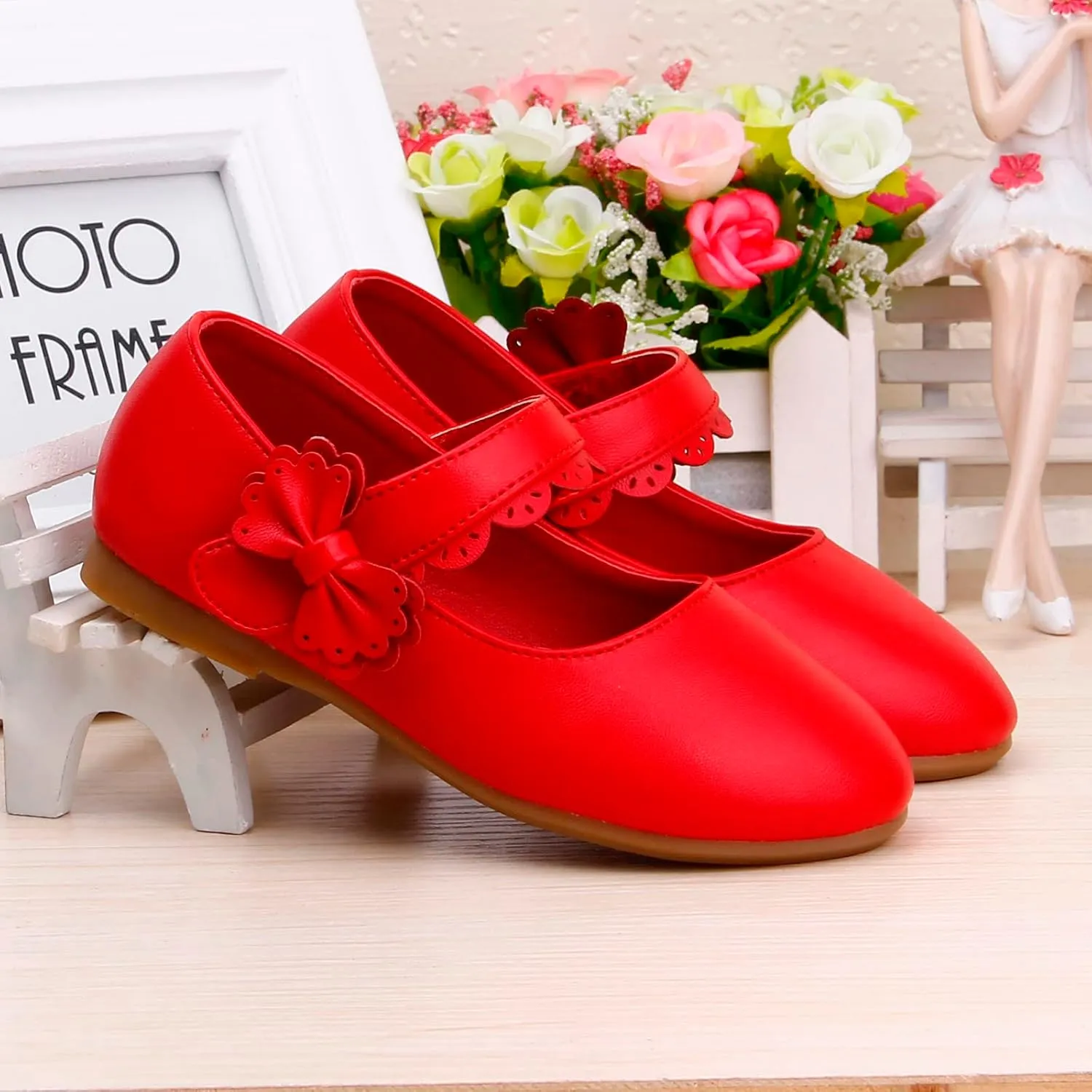 Baby Girls Dress Shoes Flower Girl Kids Mary Jane Ballet Flats Bow Wedding School Party Communion Shoes