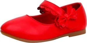 Baby Girls Dress Shoes Flower Girl Kids Mary Jane Ballet Flats Bow Wedding School Party Communion Shoes