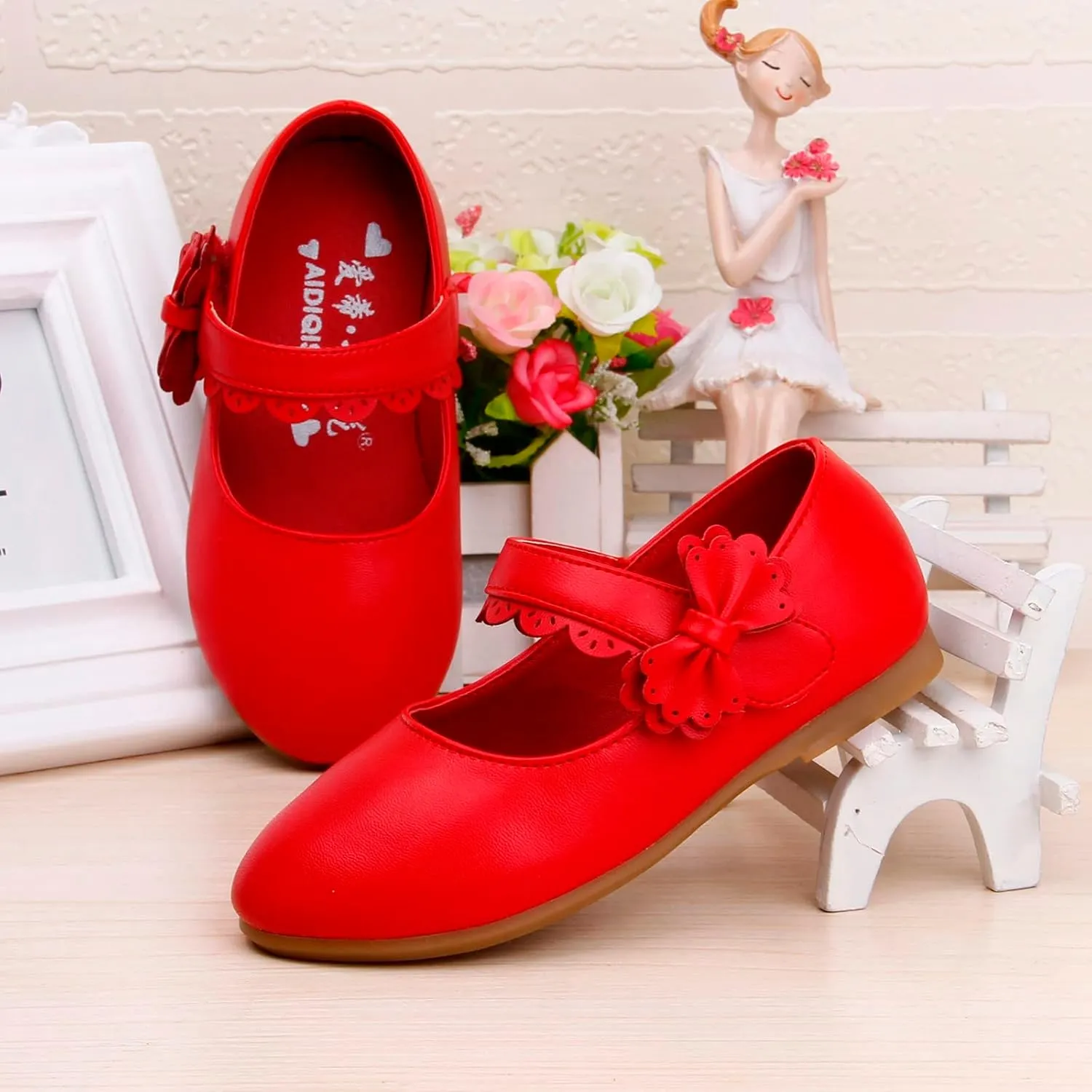 Baby Girls Dress Shoes Flower Girl Kids Mary Jane Ballet Flats Bow Wedding School Party Communion Shoes