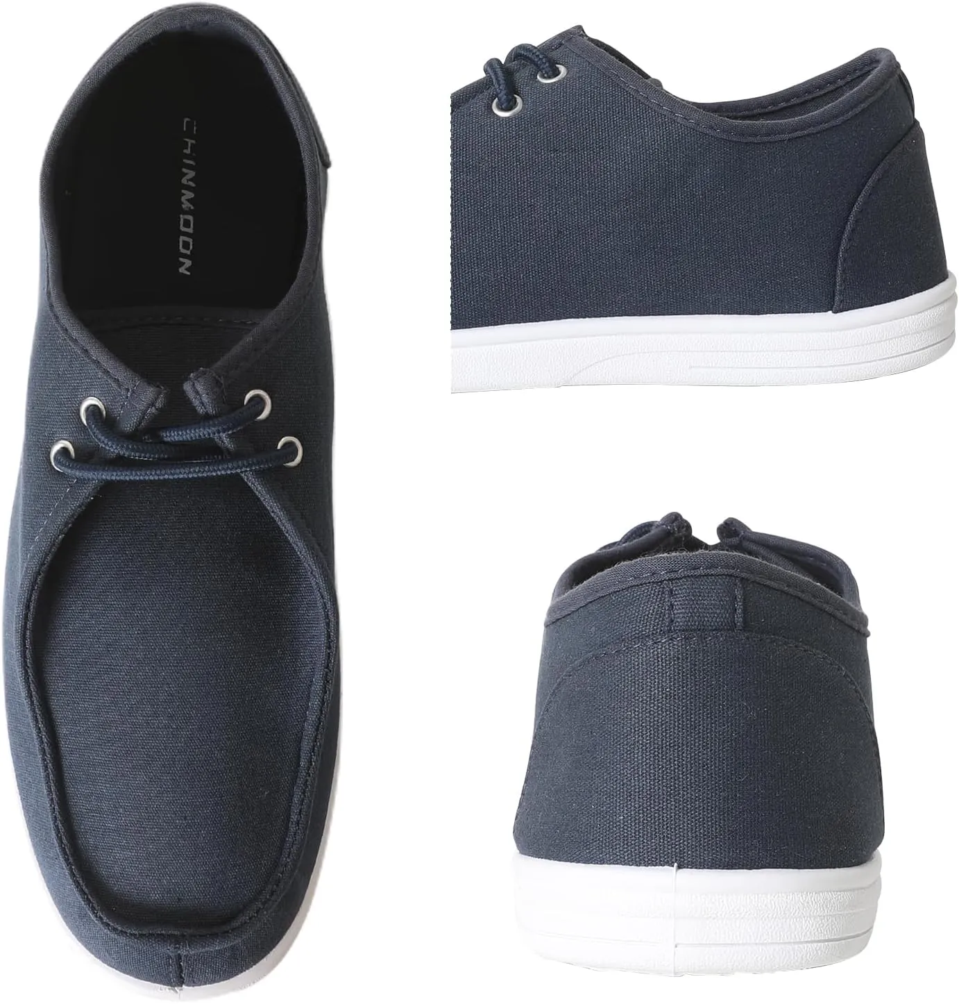 CHIN??MOON Men's Slip On Loafers Walking Driving Business Casual Shoes Lace Up Canvas Footwear