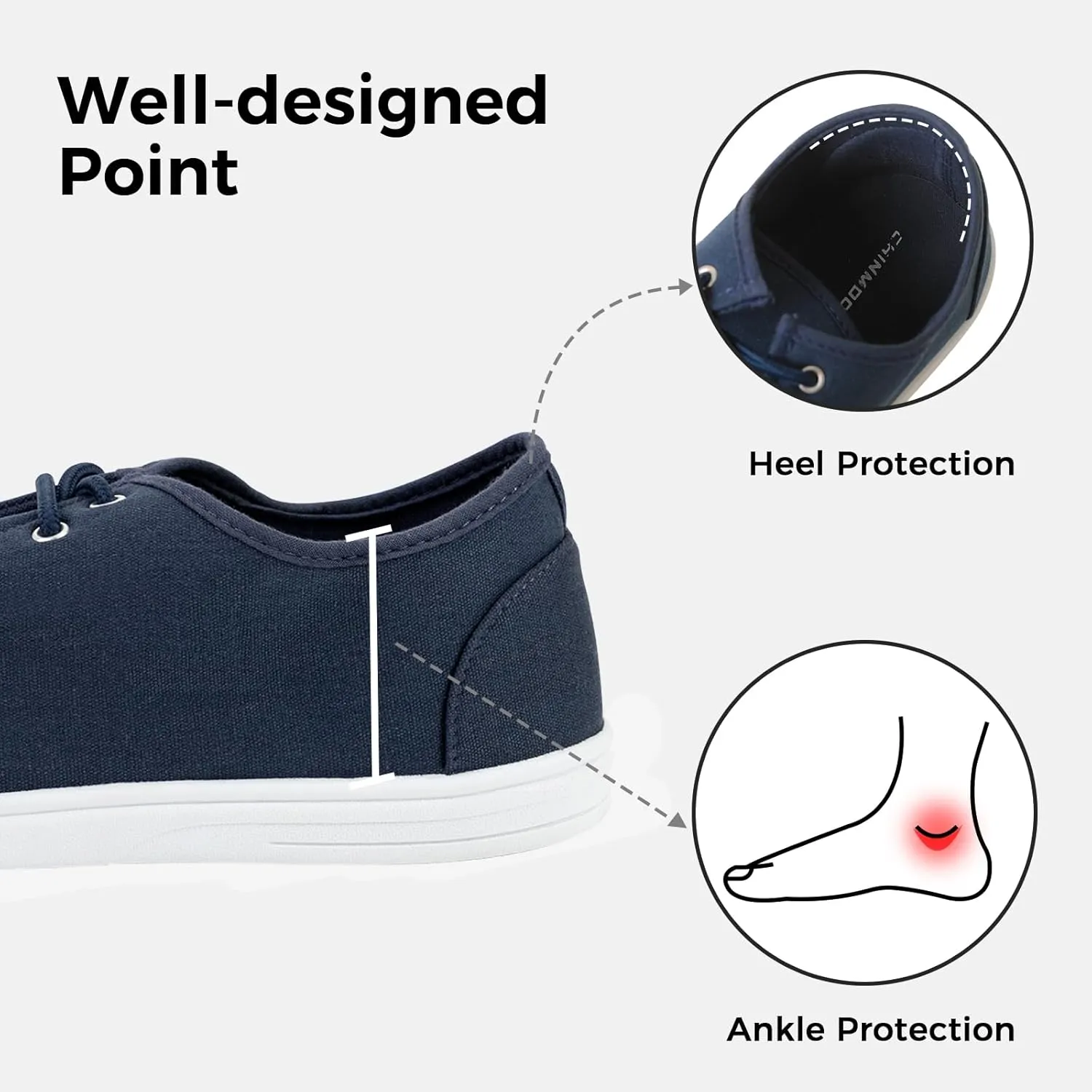 CHIN??MOON Men's Slip On Loafers Walking Driving Business Casual Shoes Lace Up Canvas Footwear