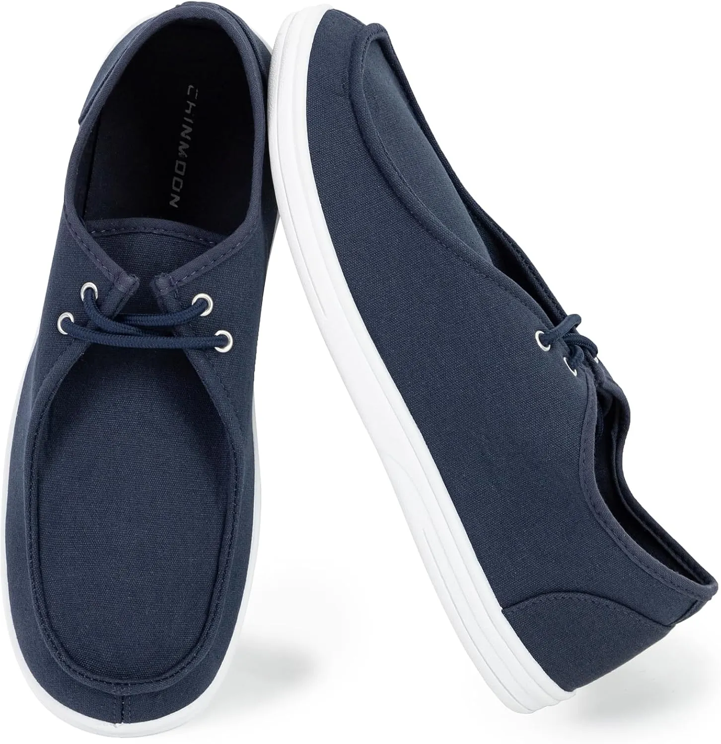 CHIN??MOON Men's Slip On Loafers Walking Driving Business Casual Shoes Lace Up Canvas Footwear
