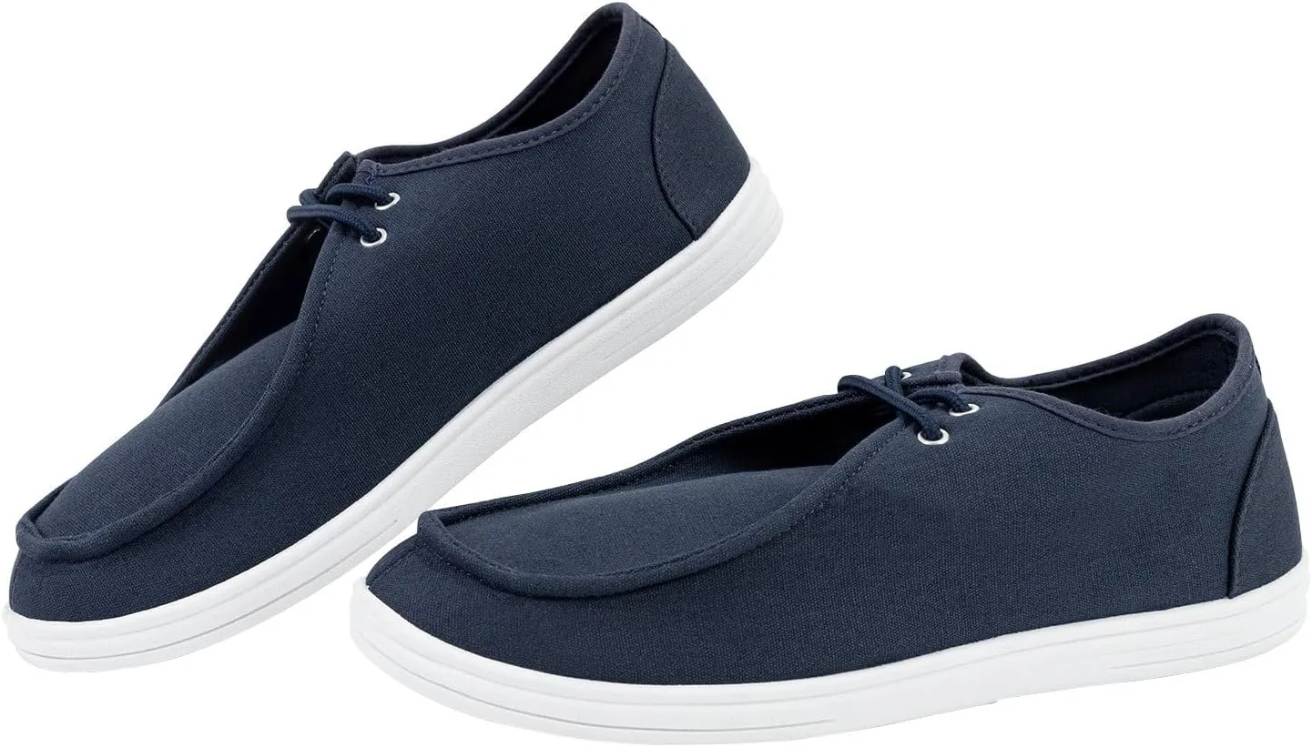 CHIN??MOON Men's Slip On Loafers Walking Driving Business Casual Shoes Lace Up Canvas Footwear