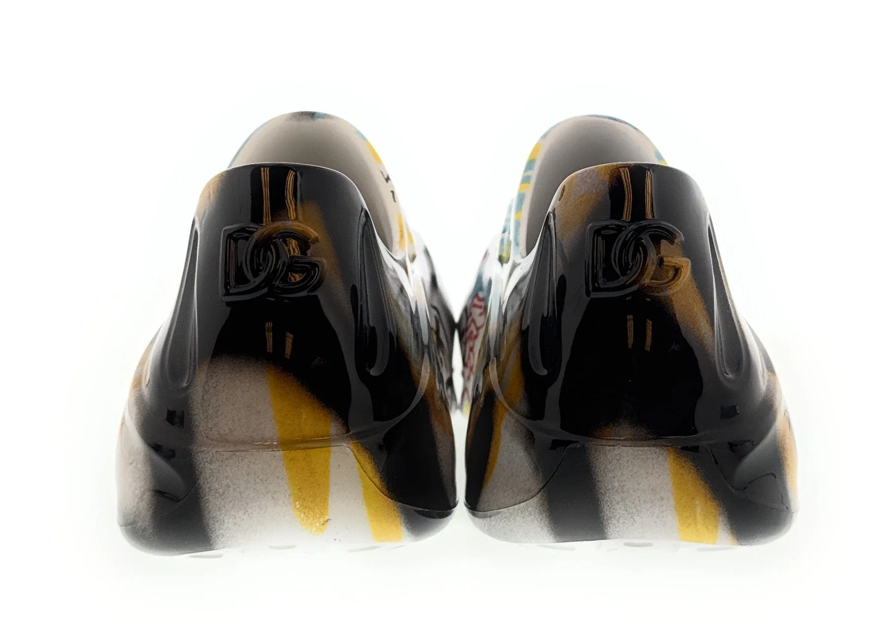 Dolce & Gabbana Men's Multicolor Graffiti Rubber Slip-On Clogs-EU44