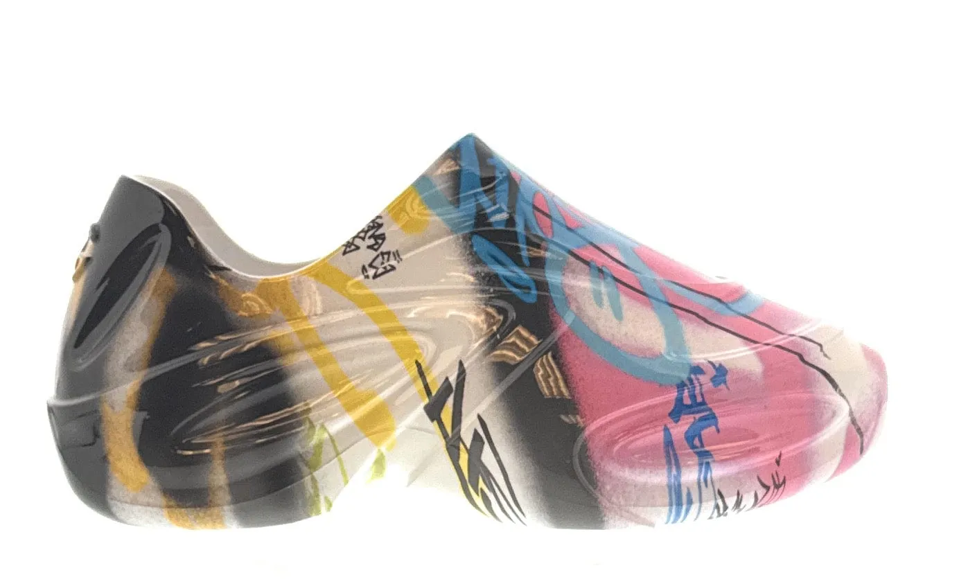 Dolce & Gabbana Men's Multicolor Graffiti Rubber Slip-On Clogs-EU44