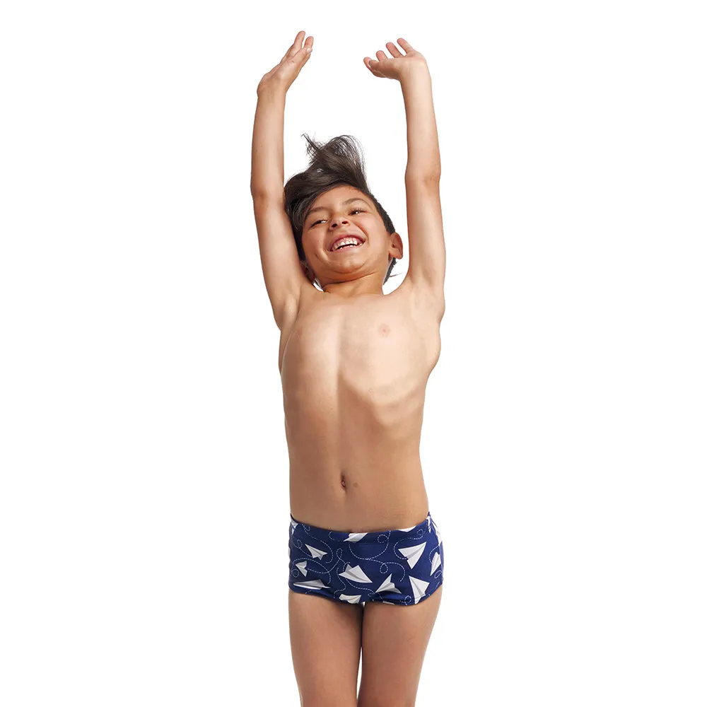 Funky Trunks Paper Plain Toddler Boys Printed Trunks