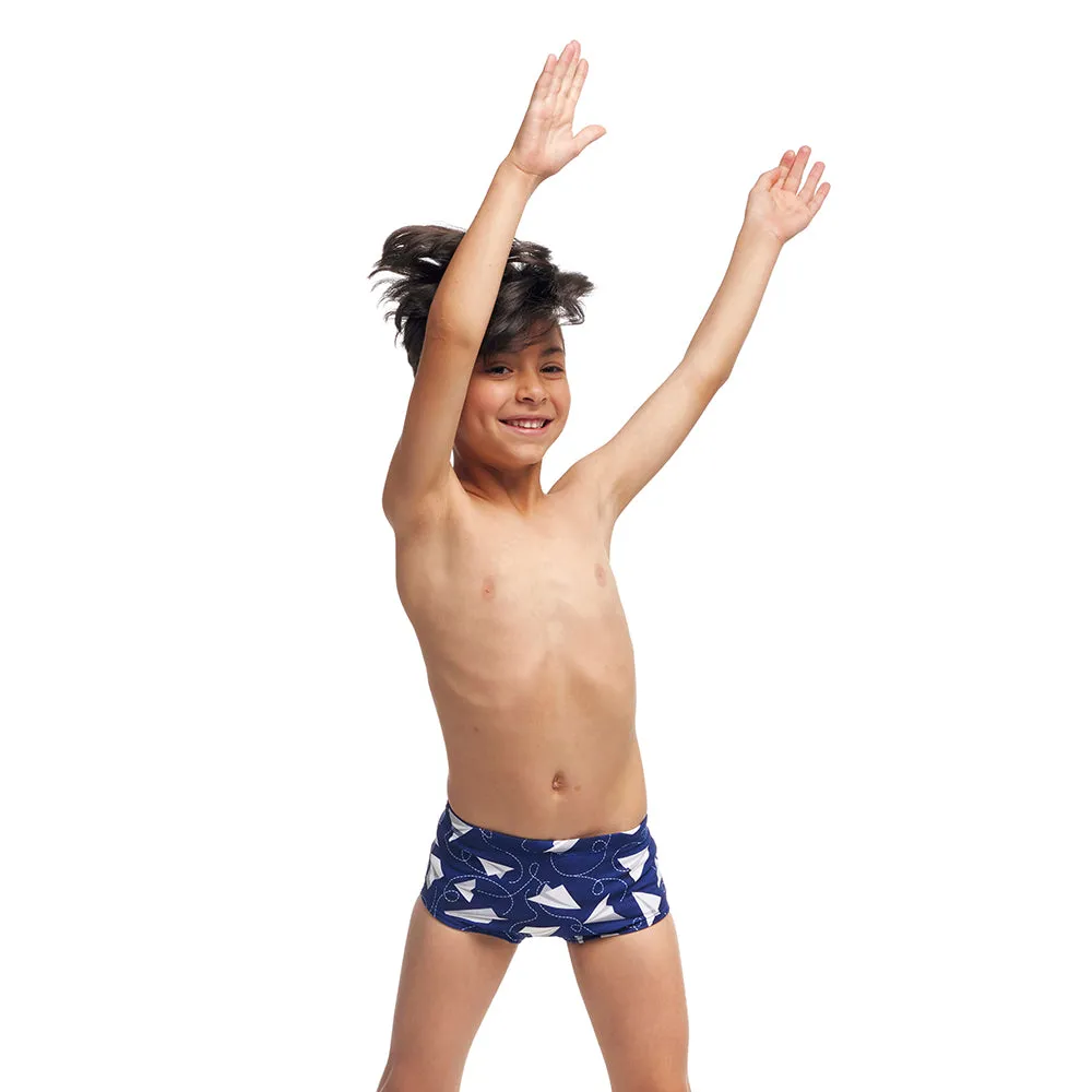 Funky Trunks Paper Plain Toddler Boys Printed Trunks
