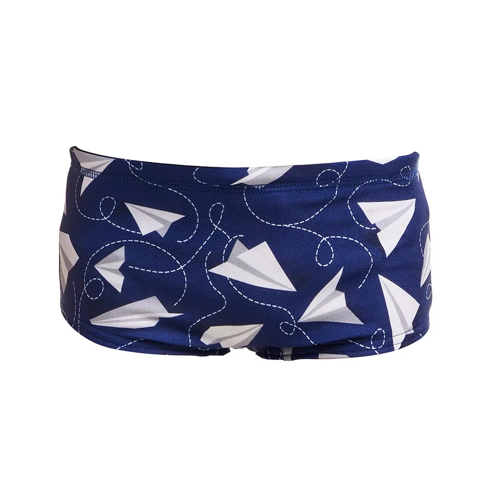 Funky Trunks Paper Plain Toddler Boys Printed Trunks