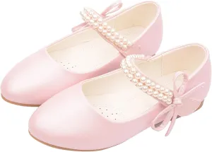 Girls Mary Jane Dress Shoes Ankle Strap Bowknot Shoes Wedding Par𝘁y Prom Dance Flat𝘀 Sandals for Toddler Girl