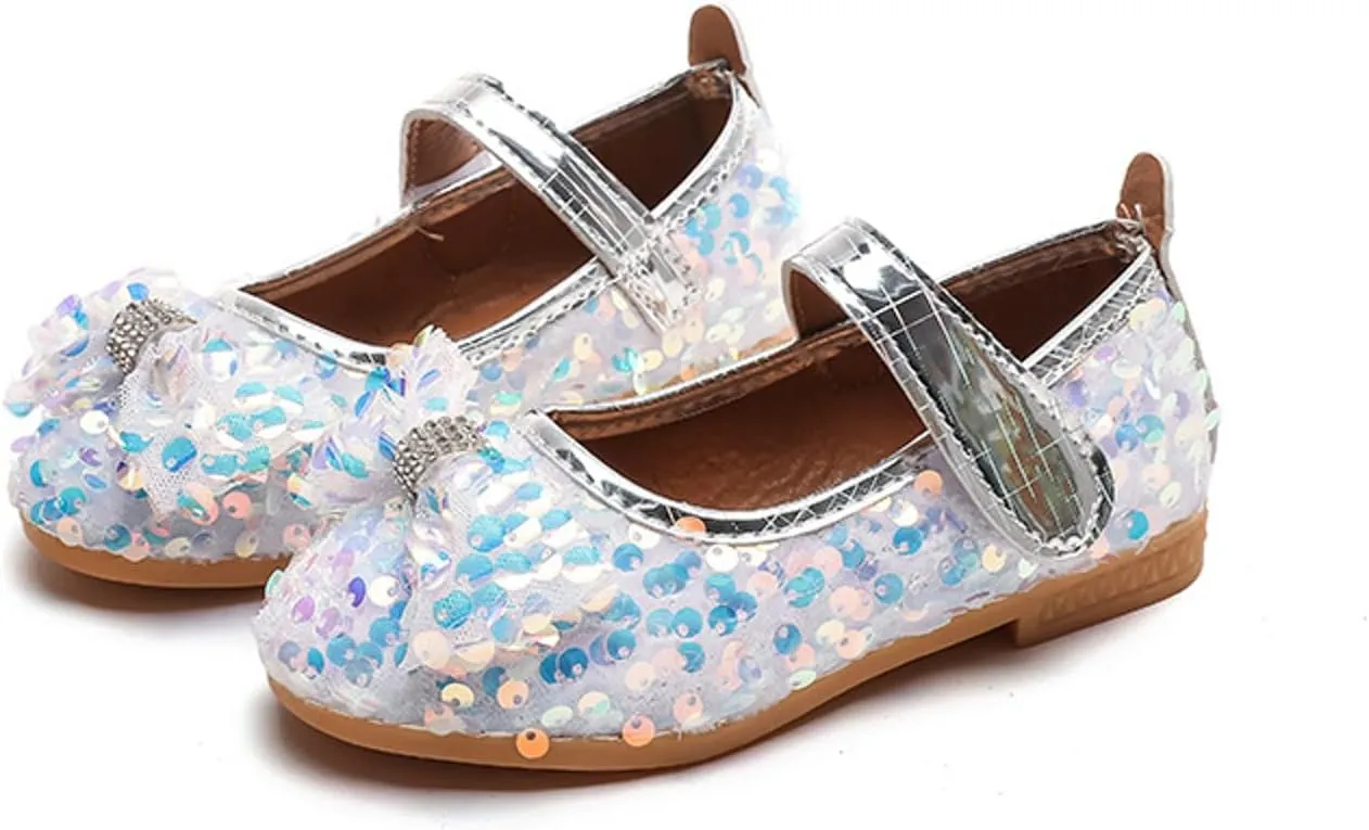 IWIHMIV Toddler Girls Mary Jane Dress Ballet Flat Shoes Soft Slip On Princess Wedding Party Casual Walking Shoes