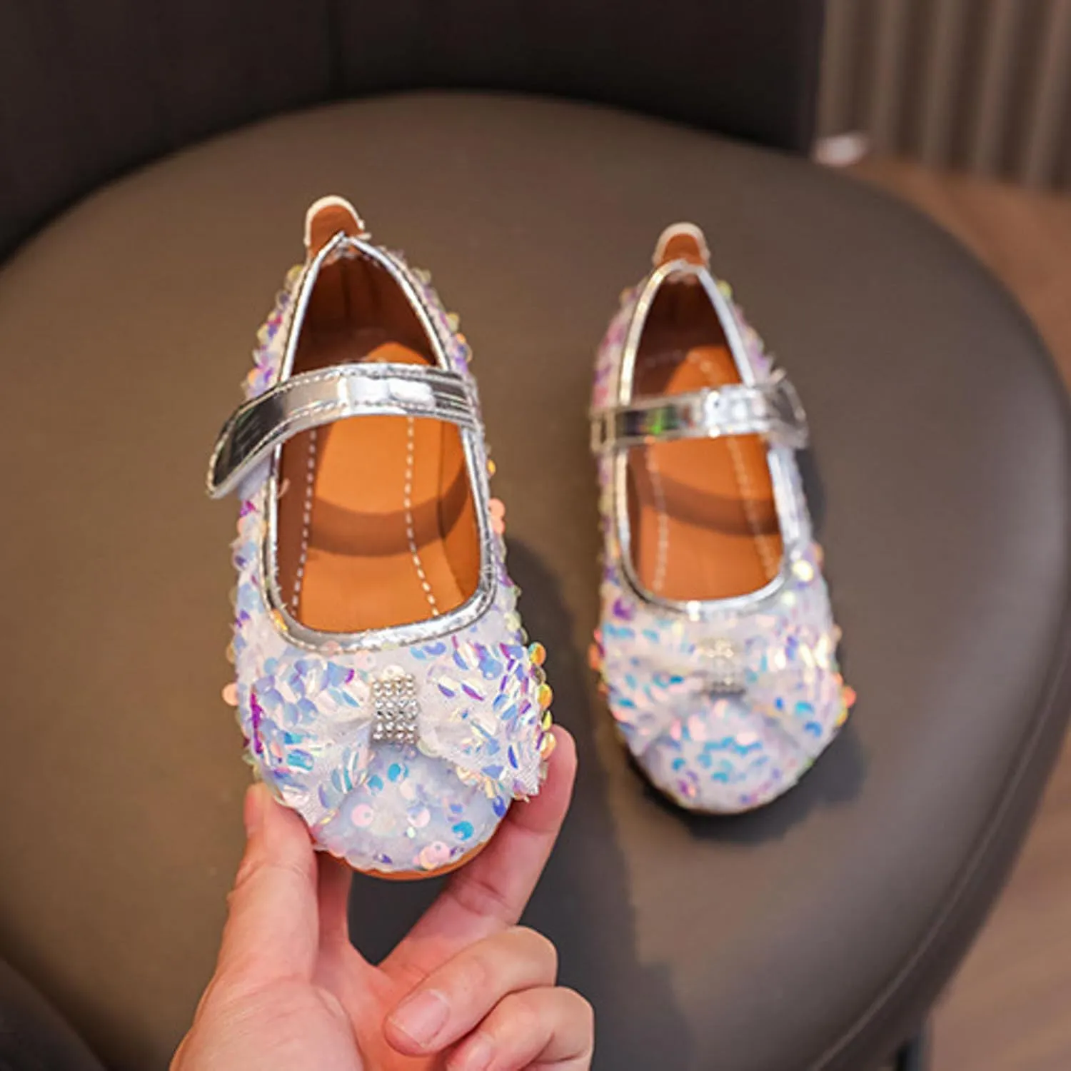 IWIHMIV Toddler Girls Mary Jane Dress Ballet Flat Shoes Soft Slip On Princess Wedding Party Casual Walking Shoes