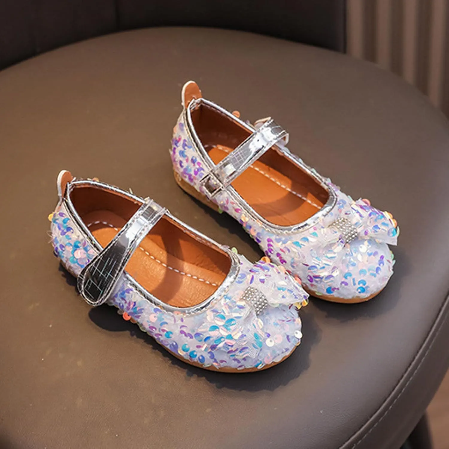 IWIHMIV Toddler Girls Mary Jane Dress Ballet Flat Shoes Soft Slip On Princess Wedding Party Casual Walking Shoes