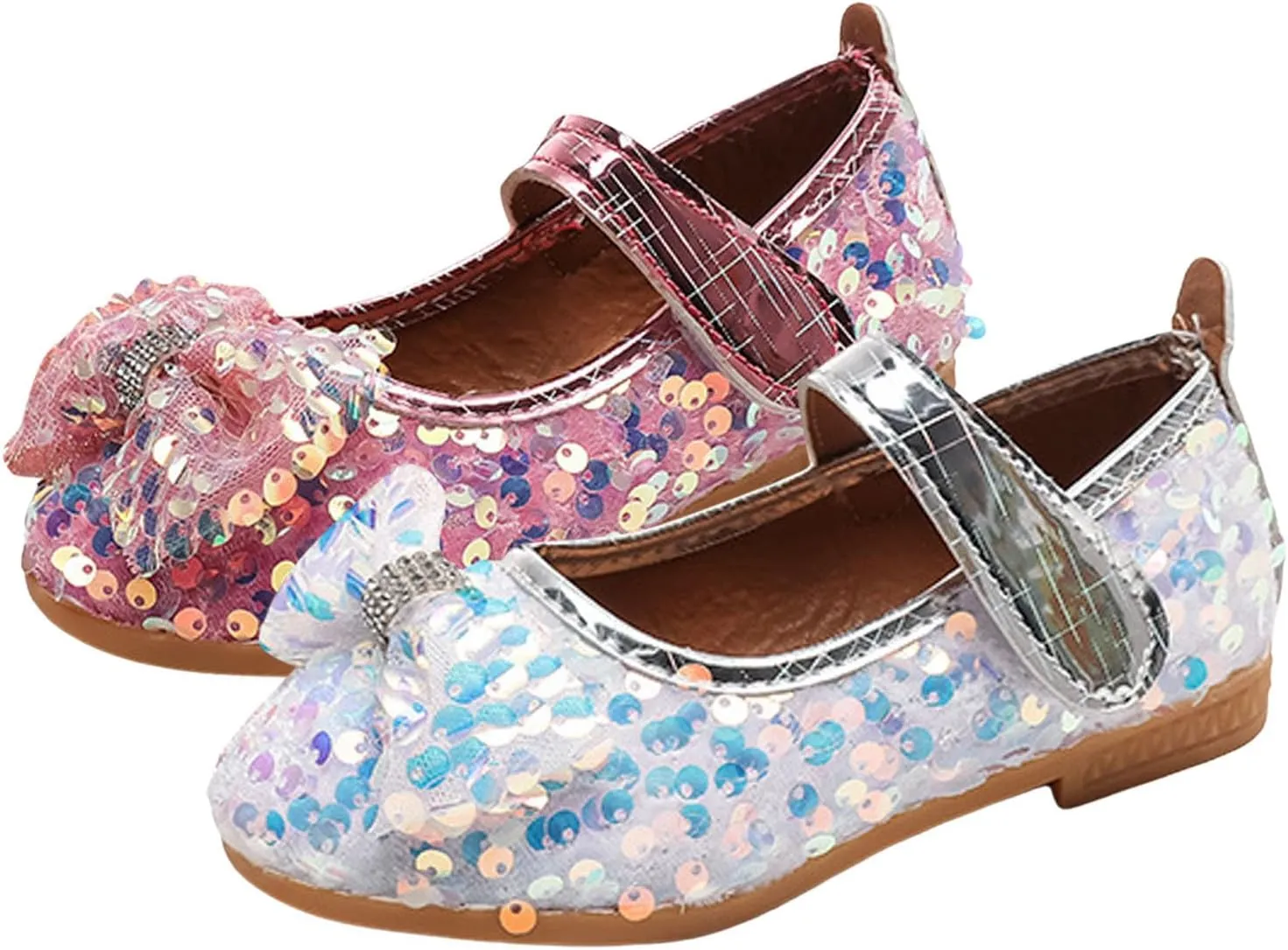 IWIHMIV Toddler Girls Mary Jane Dress Ballet Flat Shoes Soft Slip On Princess Wedding Party Casual Walking Shoes