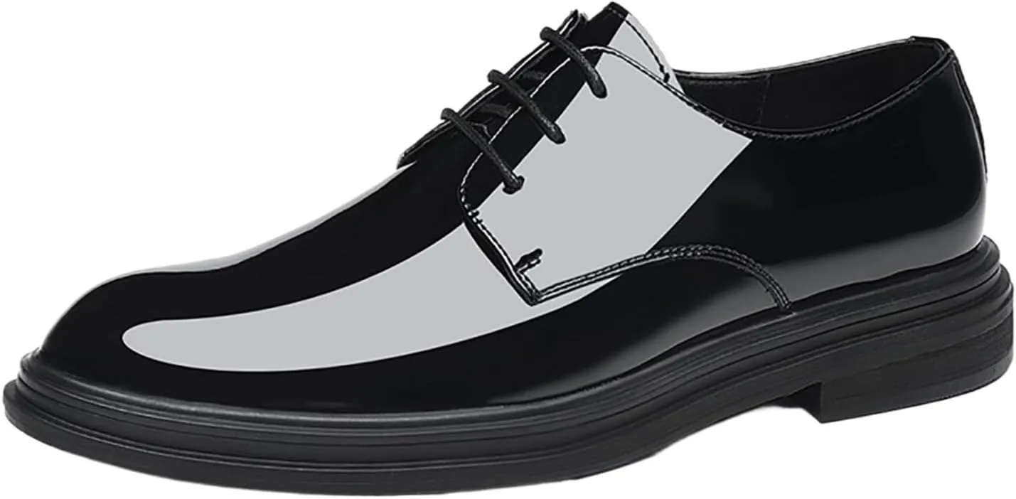 Leather Shoes Casual Business Shoes for Men DressMen Shoes Lace Up Patent Leather Shoes Wedding Dress Shoes Oxford Shoes for Men