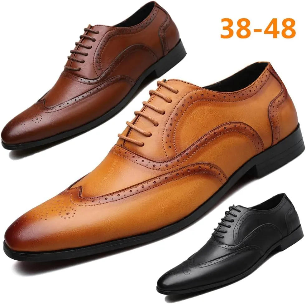 Men's Dress Shoes, Oxford Formal Business Lace Up, Men's Classic Brogues