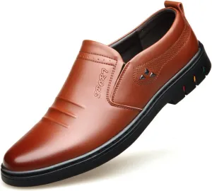 Men's Shoes Men's Leather Shoes Men's Genuine Leather Soft Leather British Business Casual Dad Shoes