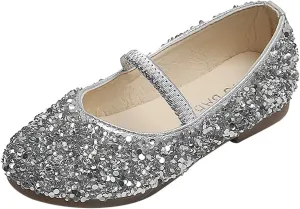 Toddler Flower Girl Dress Shoes Rhinstones Mary Jane Ballet Flats Wedding Party Toddler Little Kid Shoes