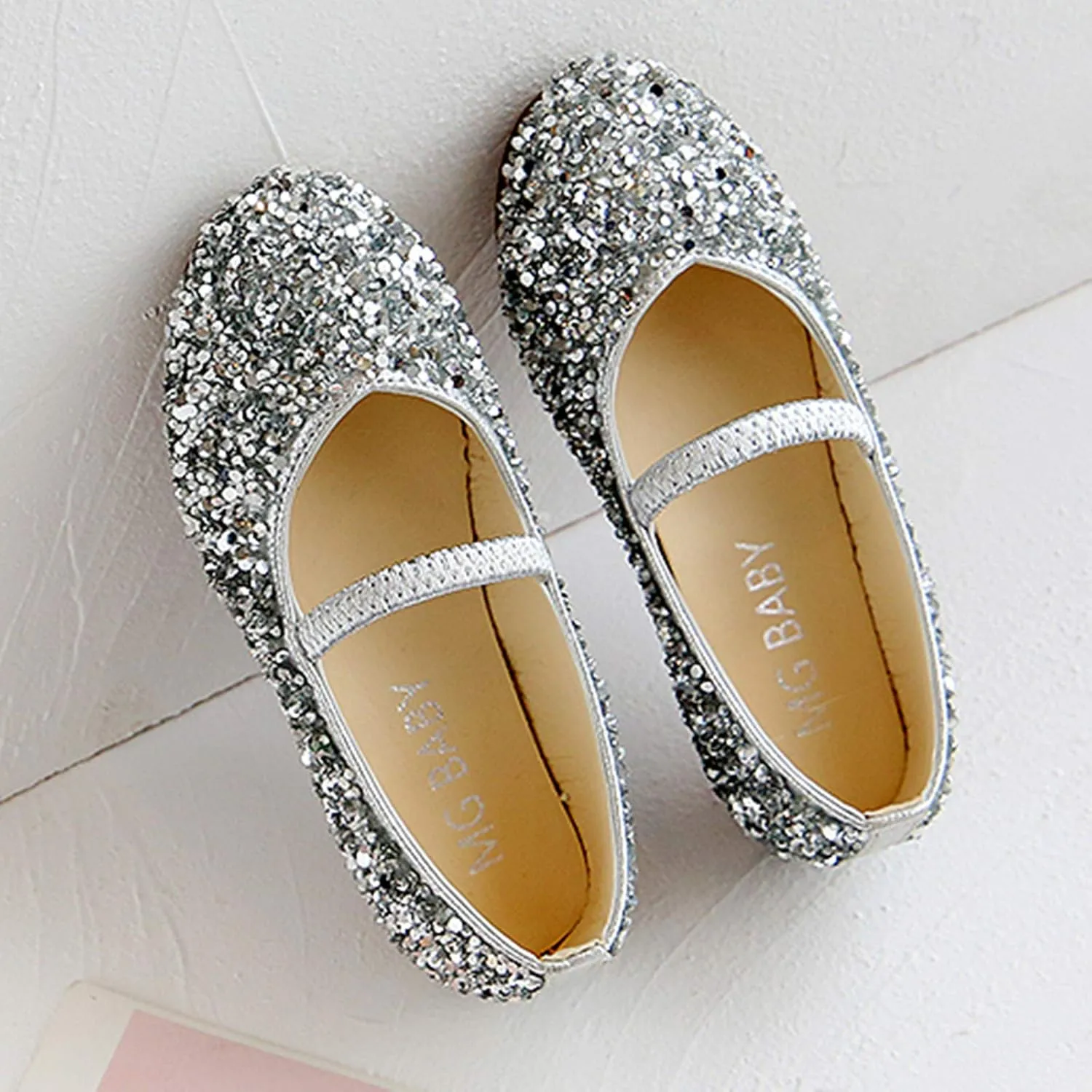 Toddler Flower Girl Dress Shoes Rhinstones Mary Jane Ballet Flats Wedding Party Toddler Little Kid Shoes